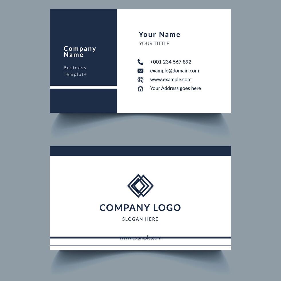 Business card design template, Clean professional business card template, visiting card, business card template. vector