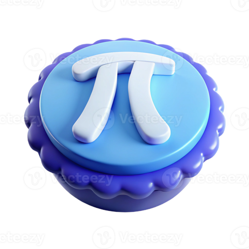 3D Render of a Pie with Pi Symbol png