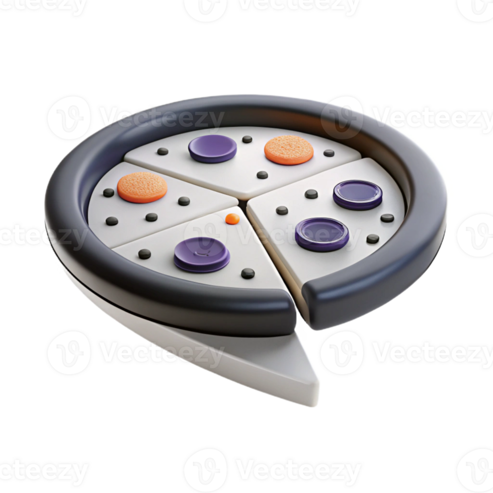 3d render do circular objeto com Seções e botões png