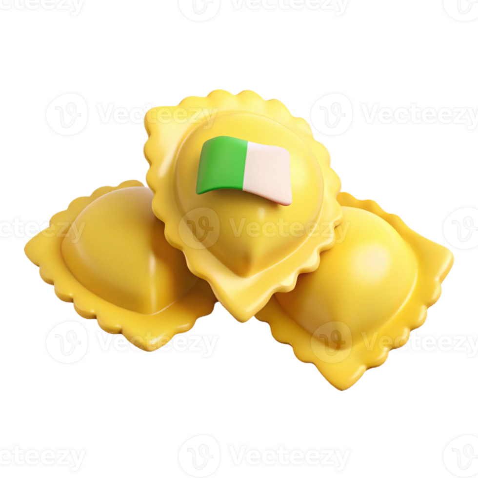 Italian Cuisine Ravioli with a Flag png