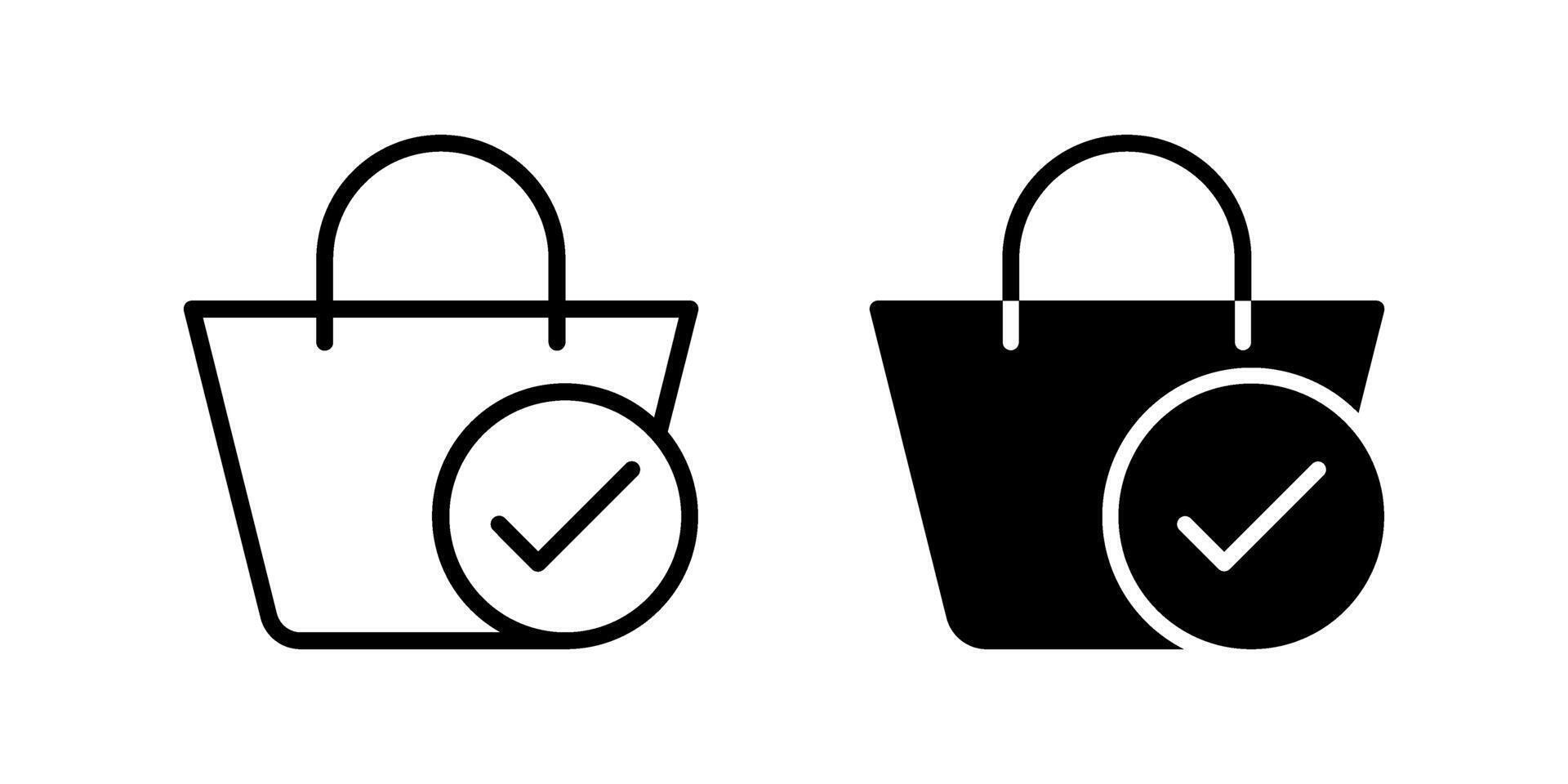 Checked shopping bag for verified purchase vector