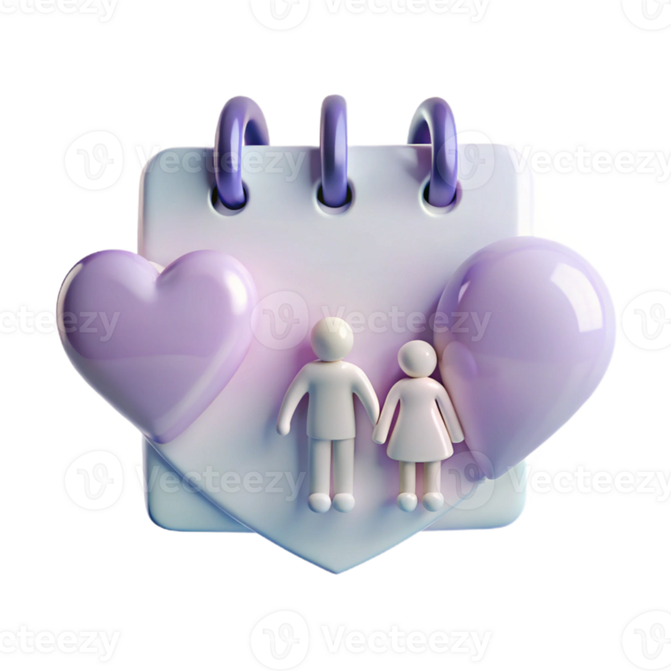 Calendar Icon with Hearts and Couple png