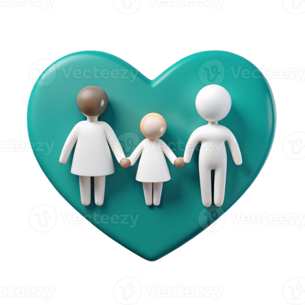 Diverse Family Holding Hands in a Heart png