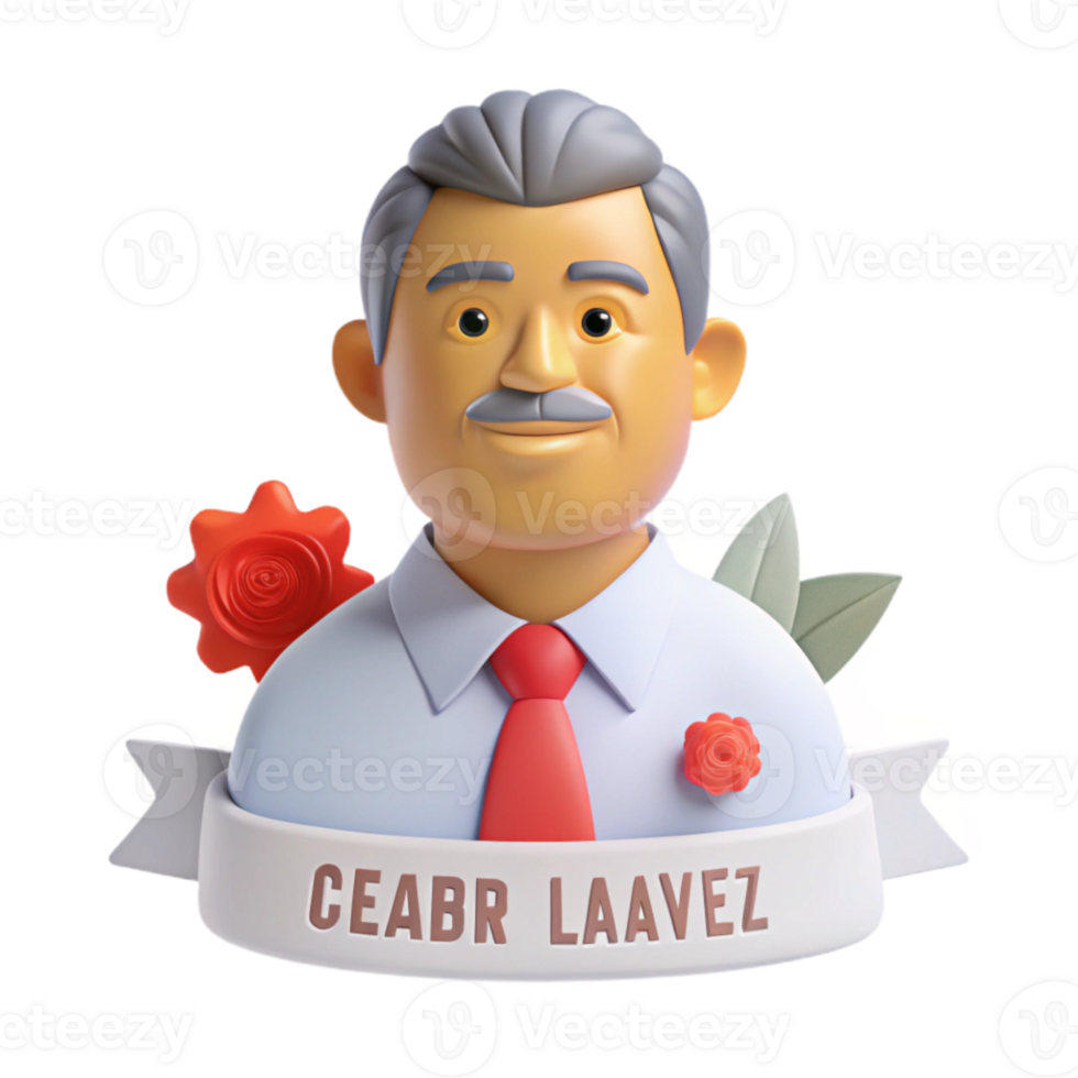 3D Model of a Man with a Red Tie and a Flower png