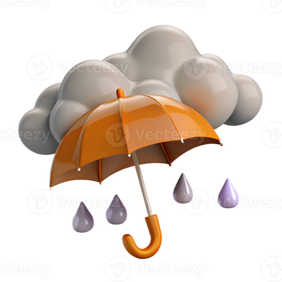Umbrella Protecting From Rain Under Cloudy Sky png