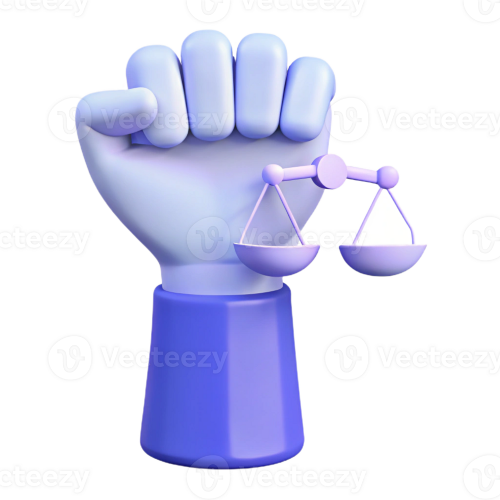 Power and Balance A 3D Illustration of Justice png