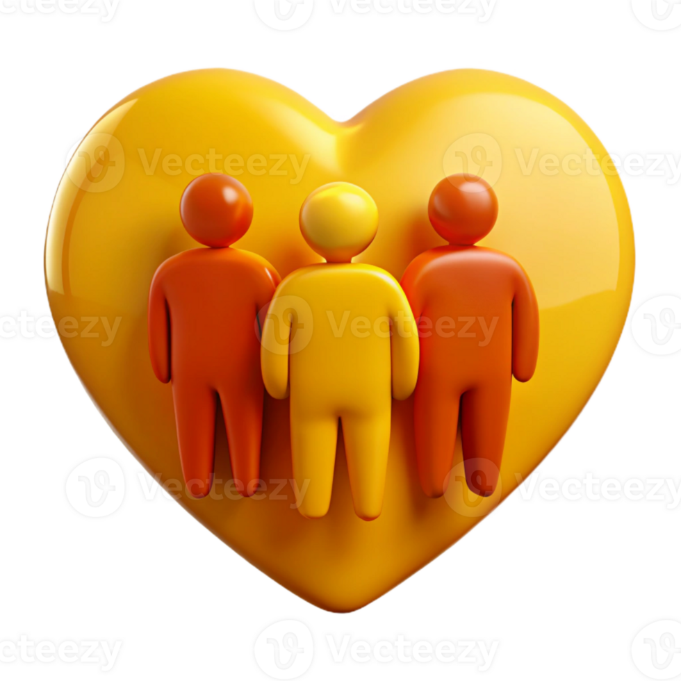 Three Figures Standing in a Heart png