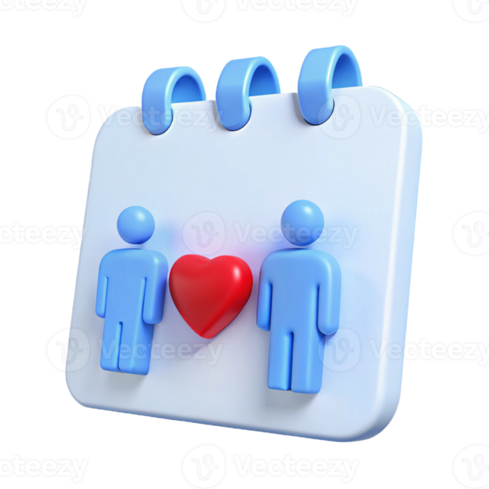 Calendar Icon with Two People and Heart png