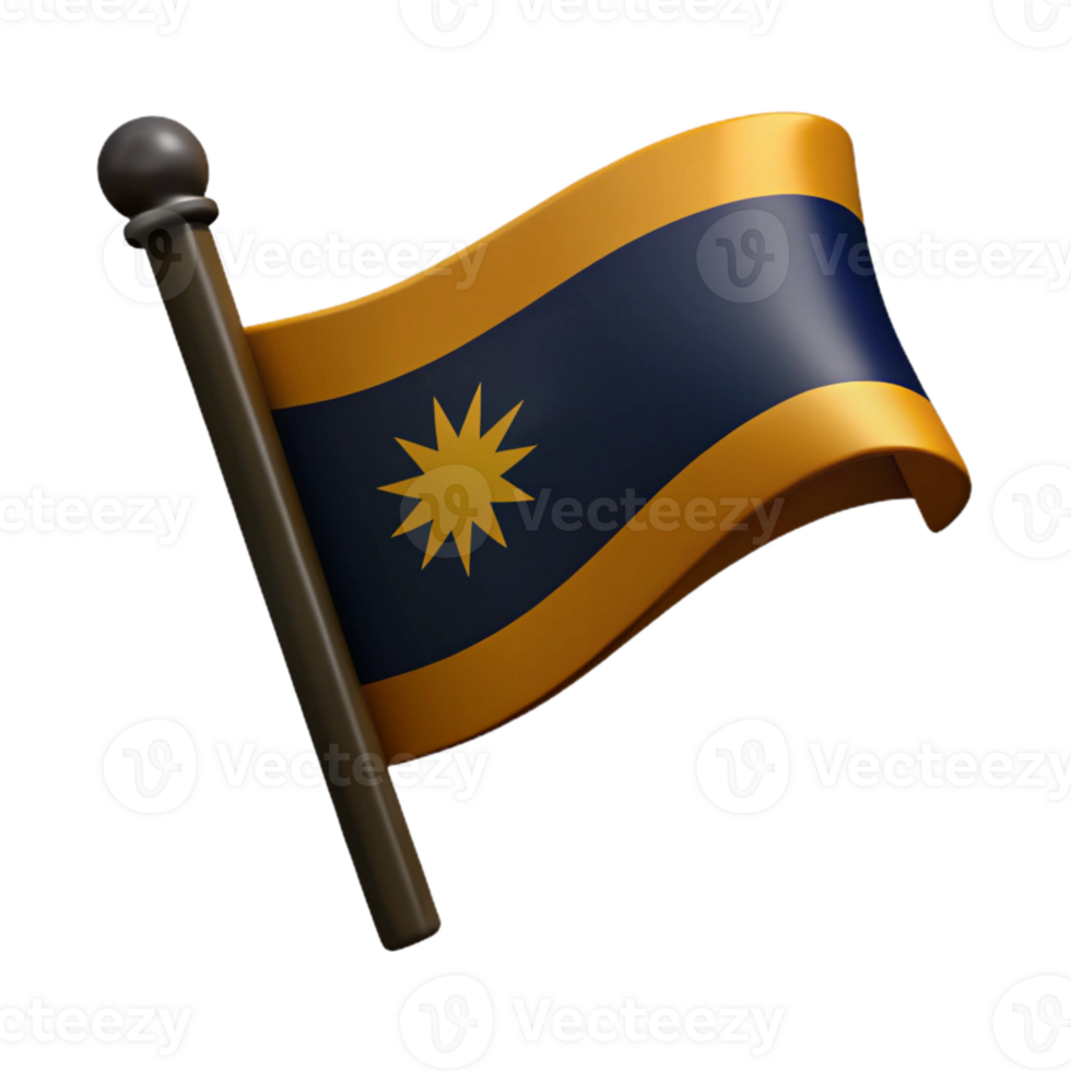 Waving Flag with Yellow and Blue Stripes and a Star png