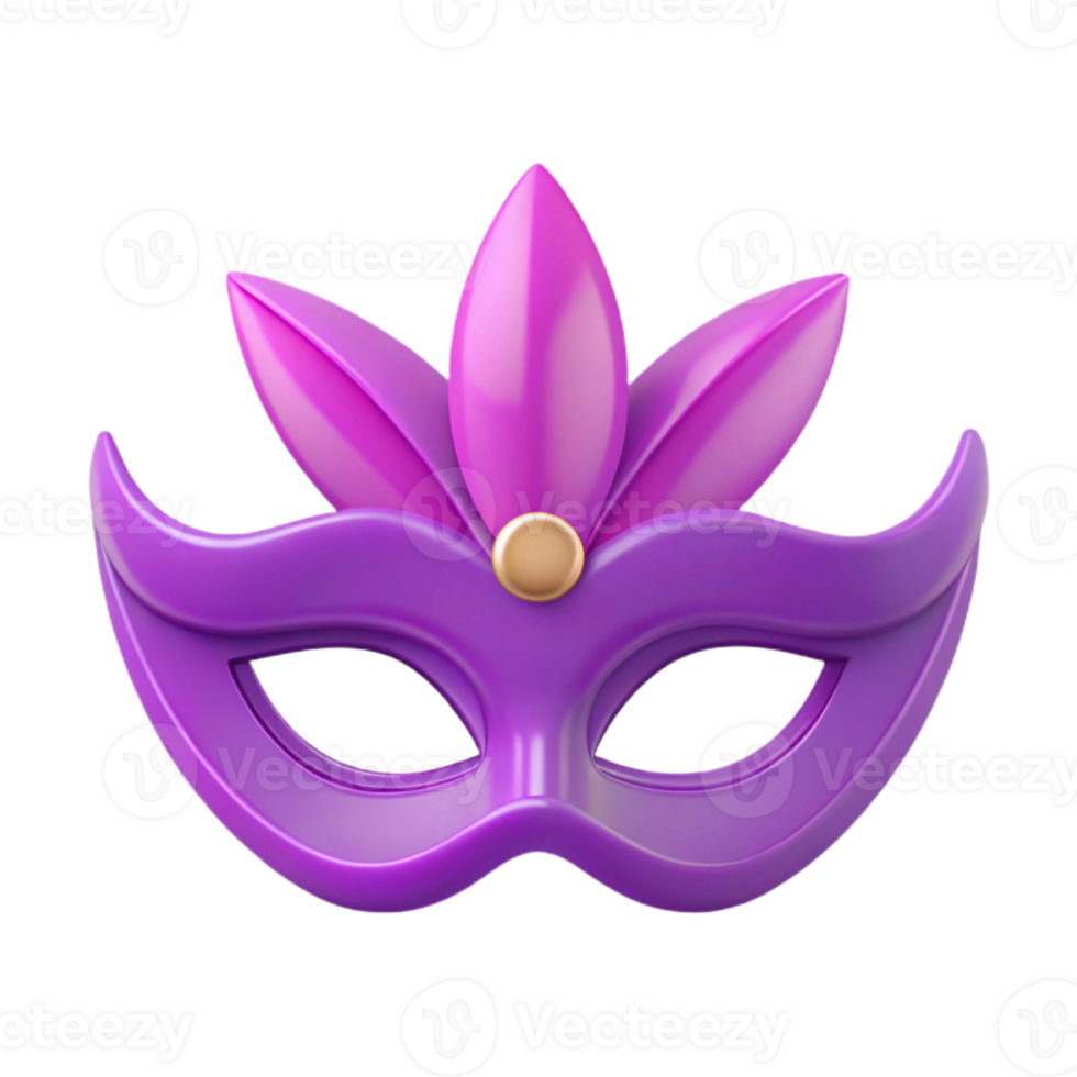 Purple Carnival Mask with Feathers png