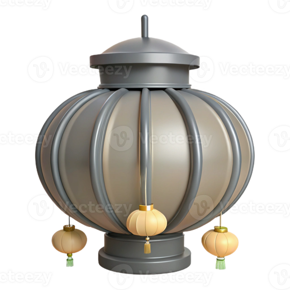 Ornamental Lantern with Hanging Lanterns png