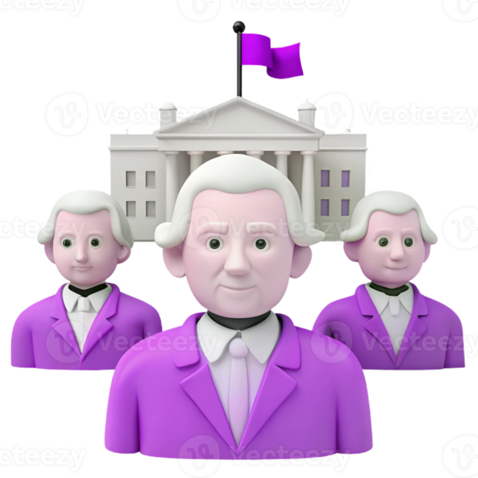 Three Cartoon Politicians Standing in Front of a Building png