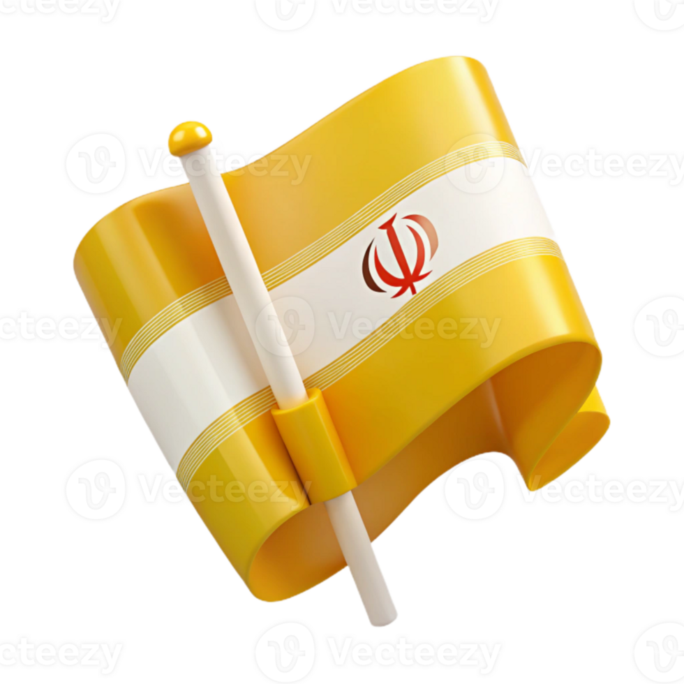 3D Rendered Waving Flag with Symbol png
