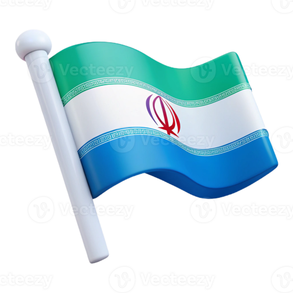 Waving Flag of Iran 3D Rendered Image png