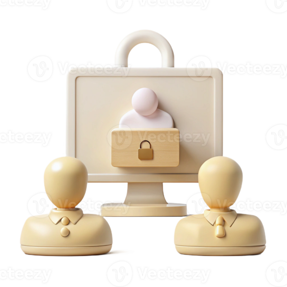 Secure Online Communication with User Profiles and a Lock Icon png