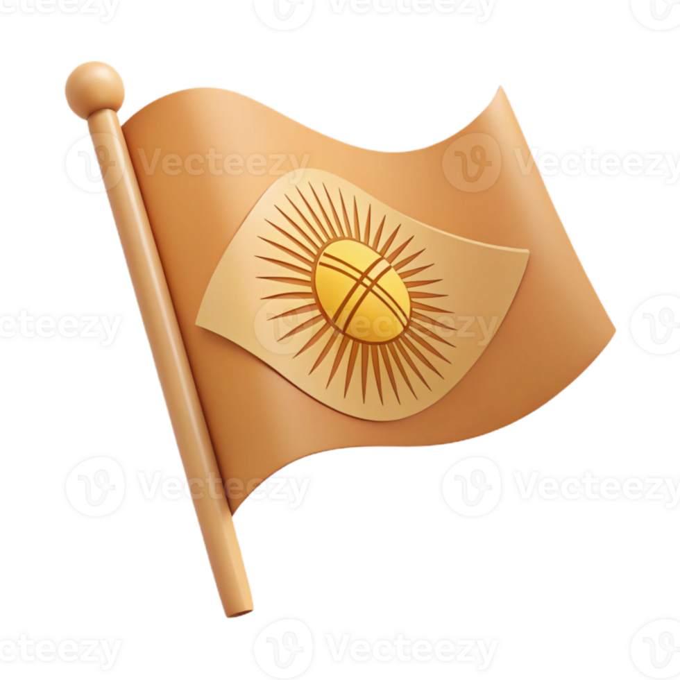Waving Flag with a Sun Symbol png