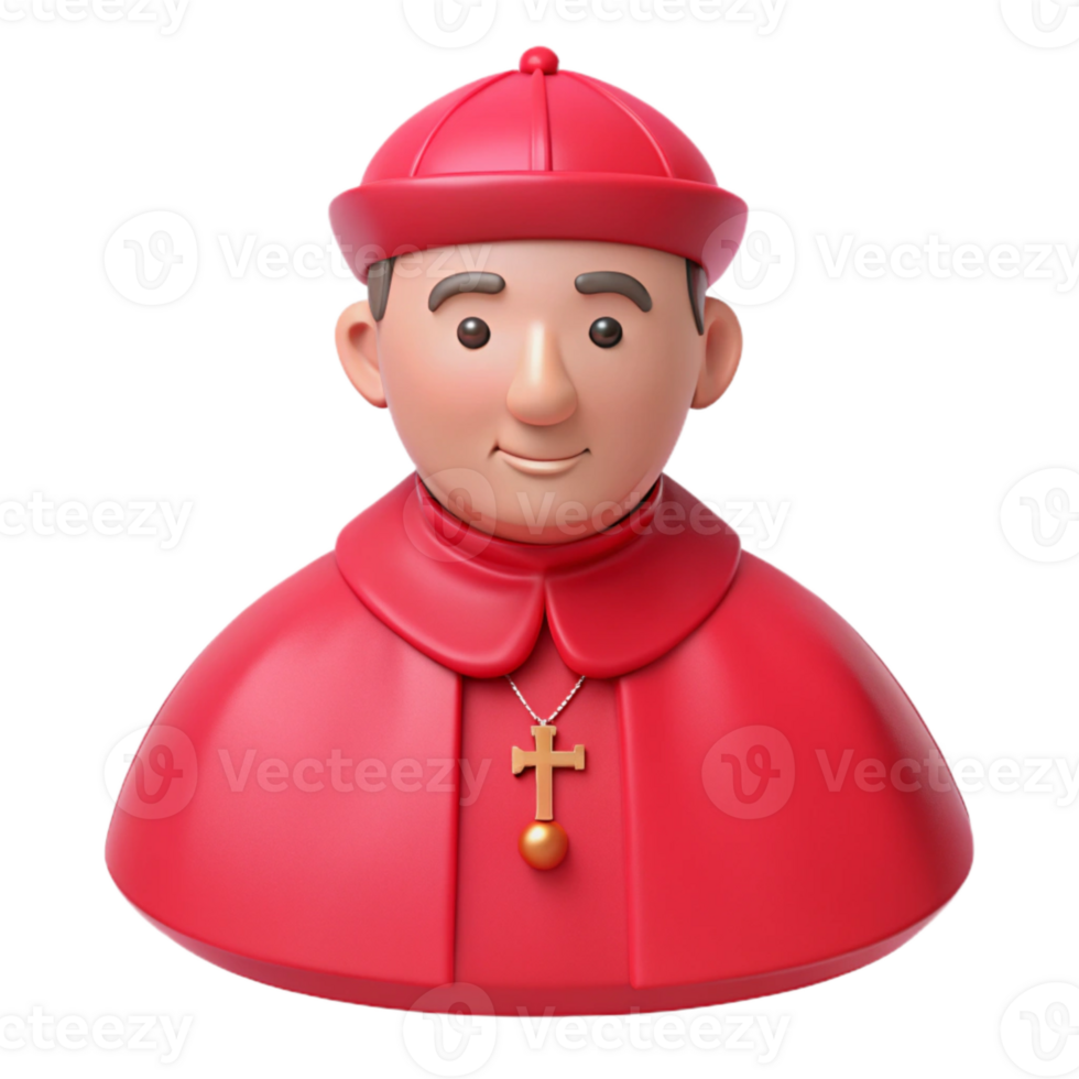 3D Model of a Cardinal in Red Robes png