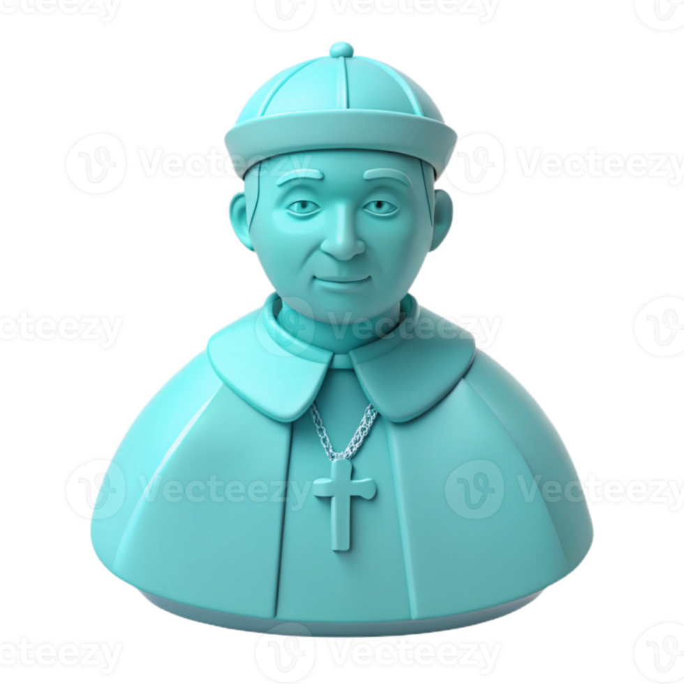 3D Render of a Religious Figure in a Blue Robe png