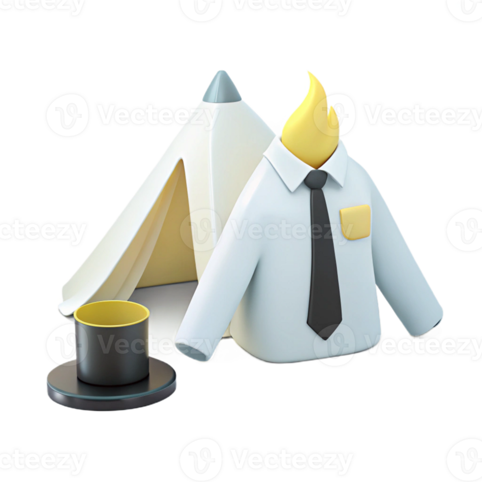 Burning Out A 3D Illustration of Work-Life Balance png