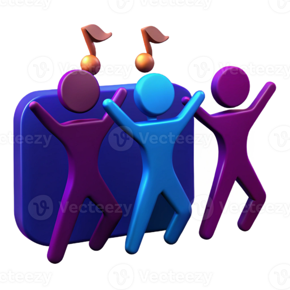 People Dancing With Music Notes png