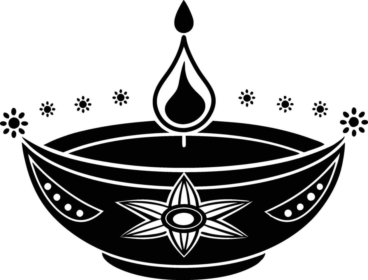 happy diwali celebrate diya concept art. vector
