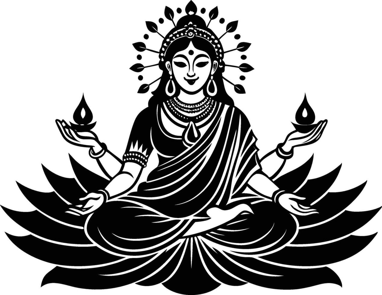 goddess lakshmi happy puja design. vector