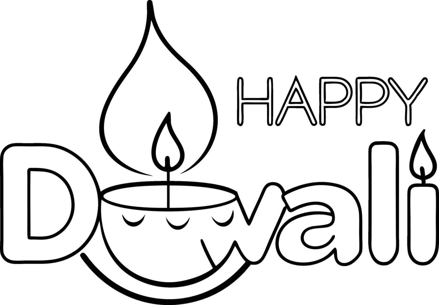 happy diwali greeting text design.eps vector