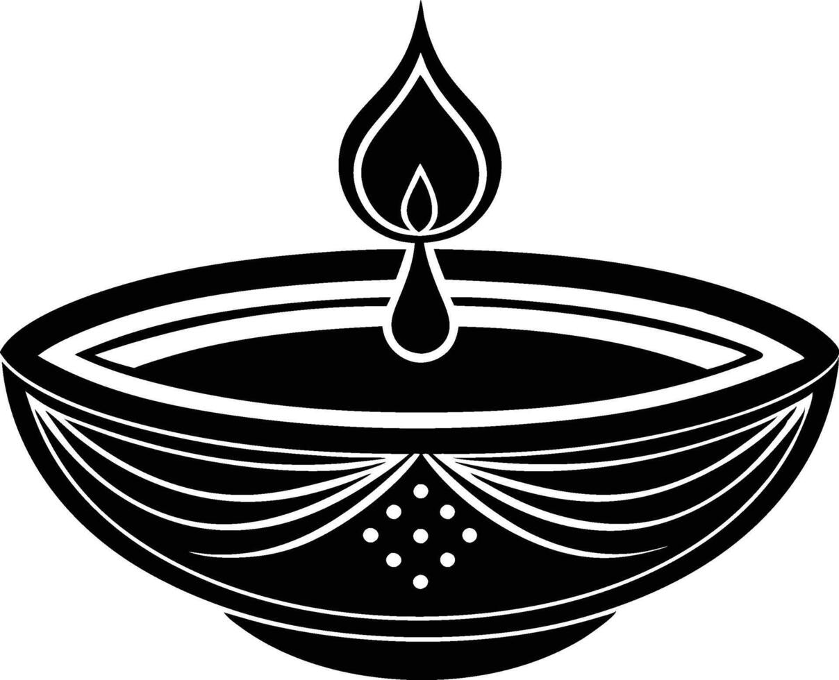 happy diwali diya art. vector
