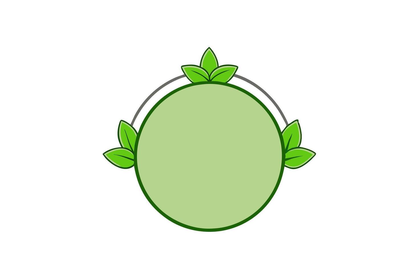 Botanical Round Frame in Green Color Illustration for Eco-Friendly Nature Design Themes vector