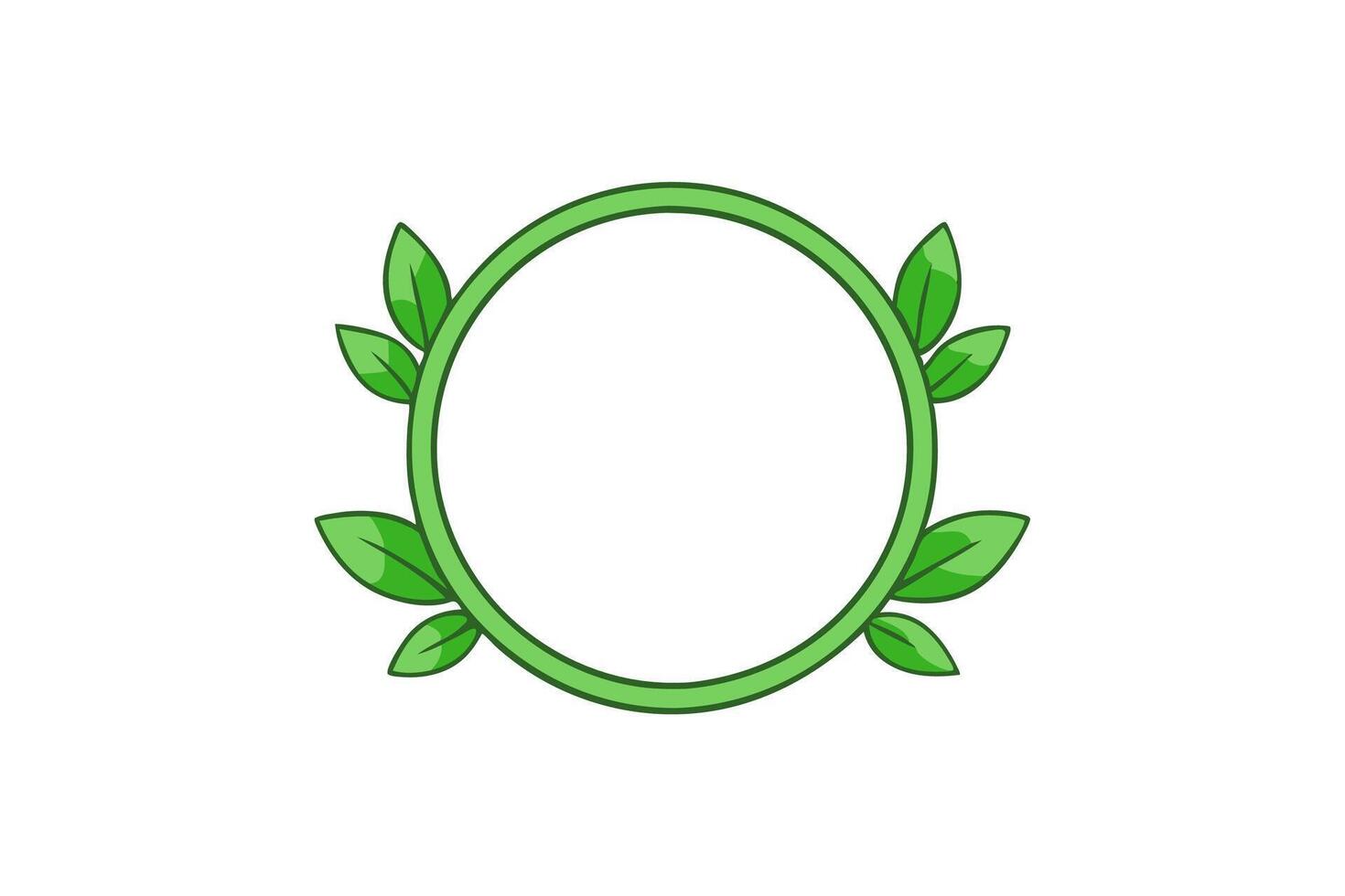 Green Botanical Frame in a Circular Shape Illustration of Natural and Floral Elements vector