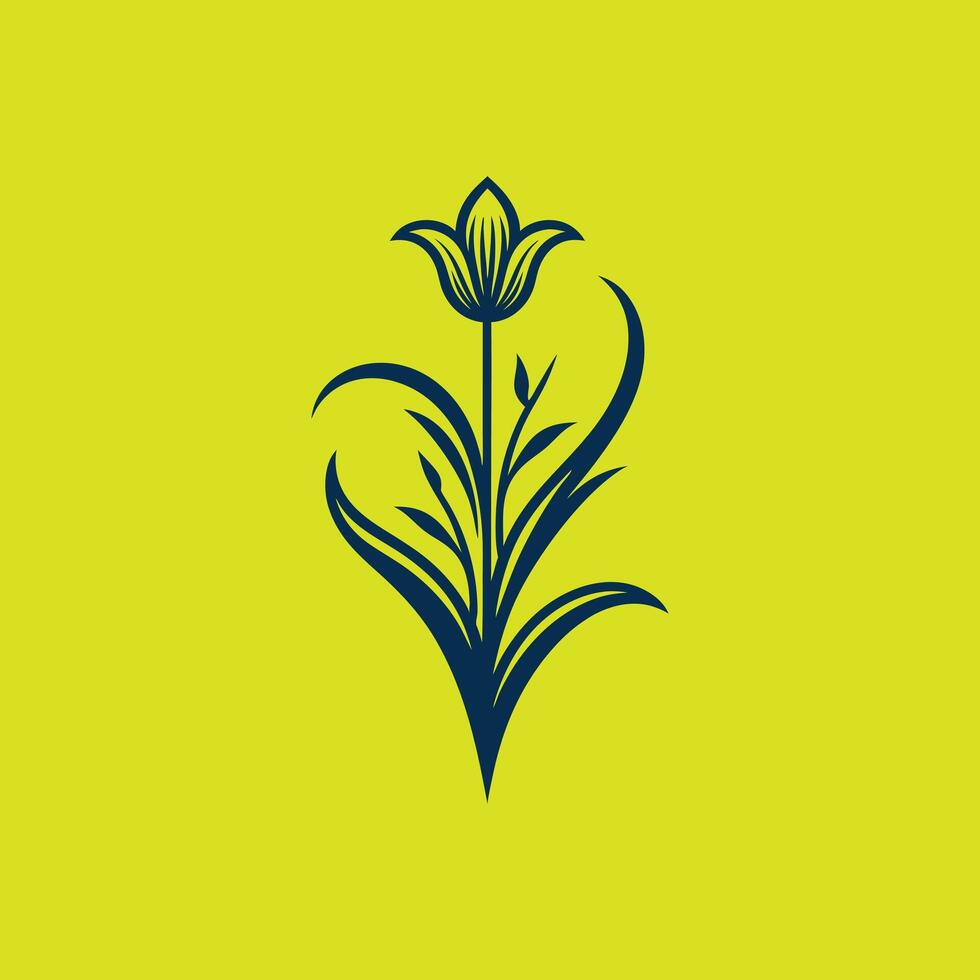 Flower Floral Pattern Illustration Flat Color Decorative silhouette Hand Drawn Design Icon. vector