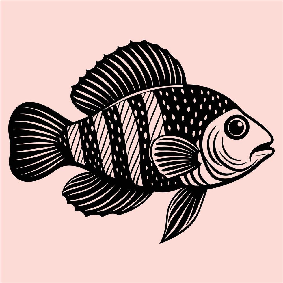 A fish with stripes on its body vector