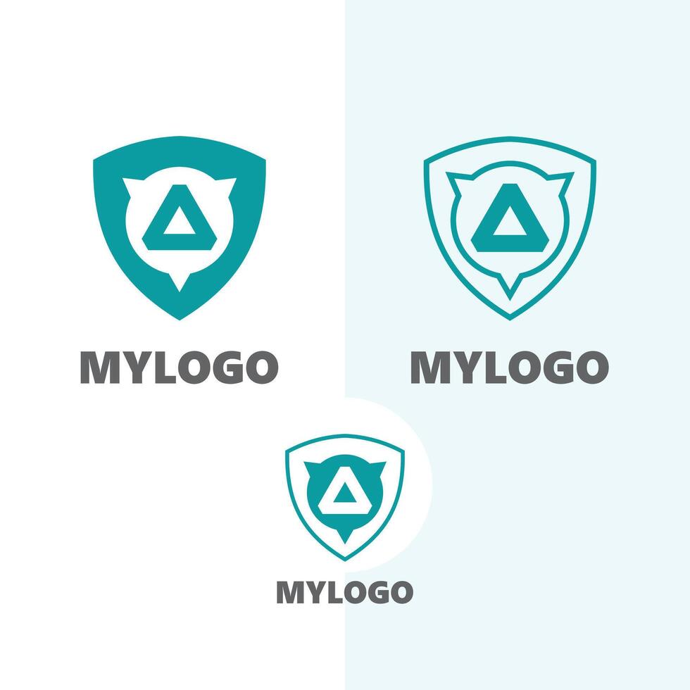 Abstract Delta Shield logo icon design vector