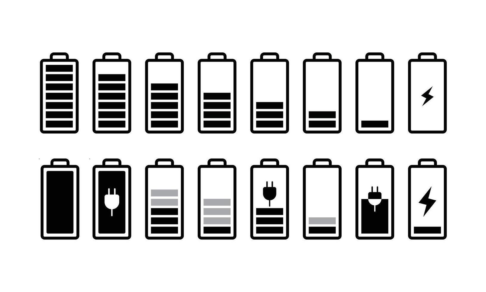 Battery Icon Illustration Set vector