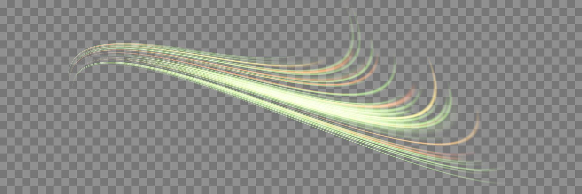 Glowing lines. Neon realistic energy speed. vector