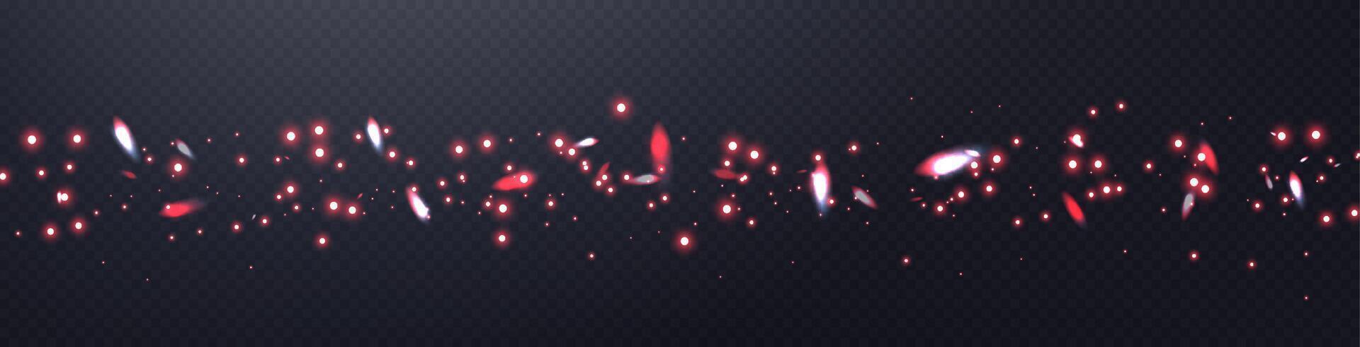Red glittering dots, particles, stars magic sparks. Dust cloud flare light effect. vector