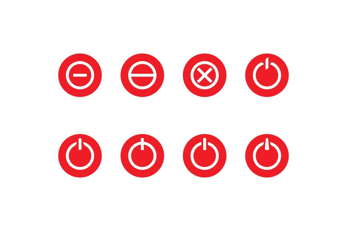 Power button icon collection and red power icon vector