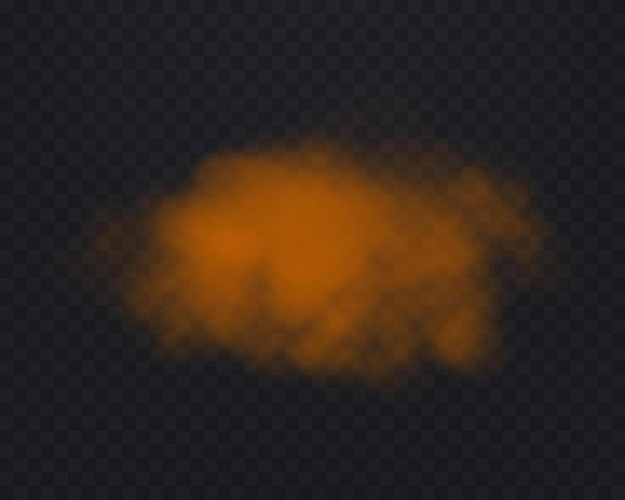 Realistic light orange smoke. Magic fog, vapor. vector