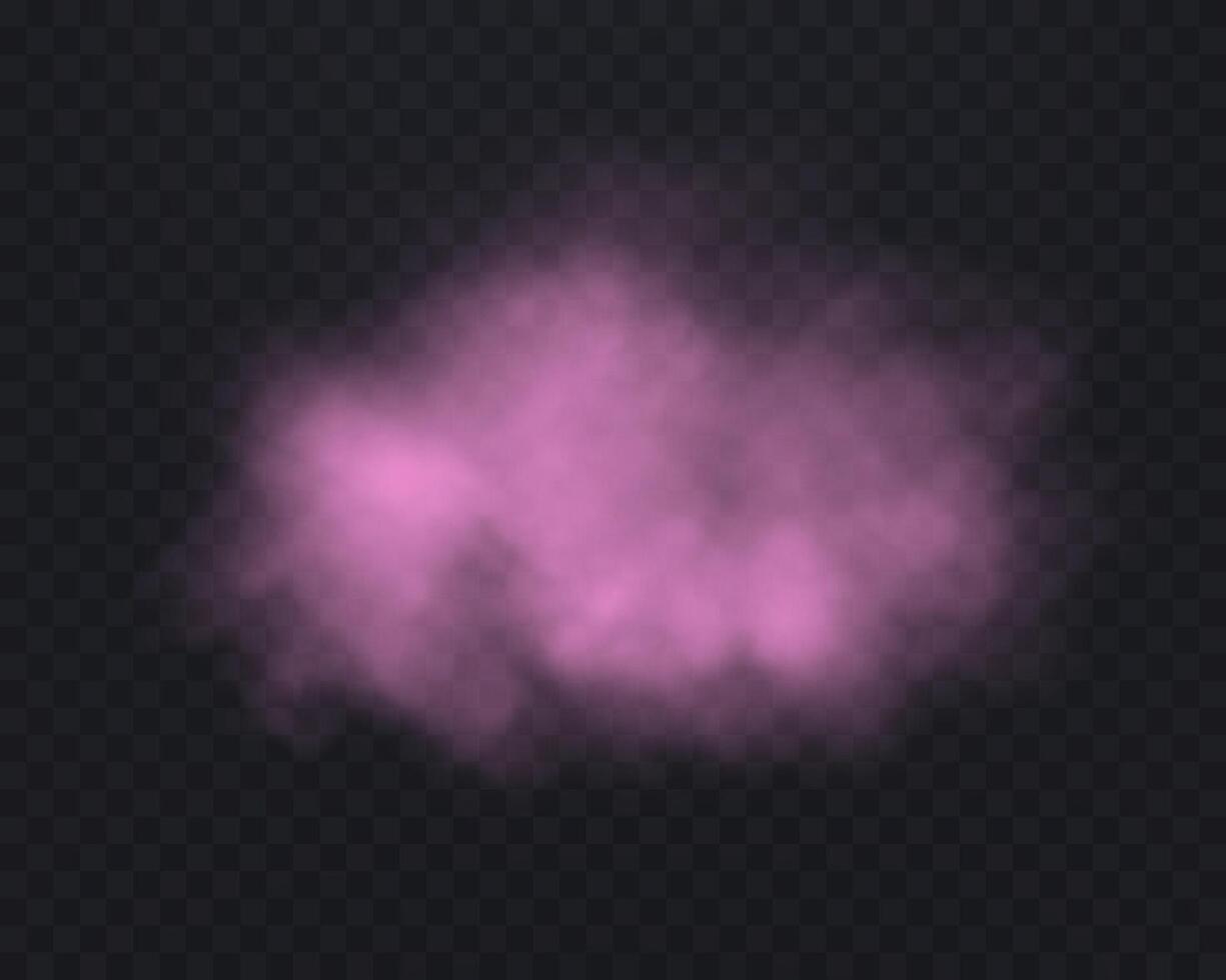 Realistic light pink smoke. Magic fog, vapor. vector
