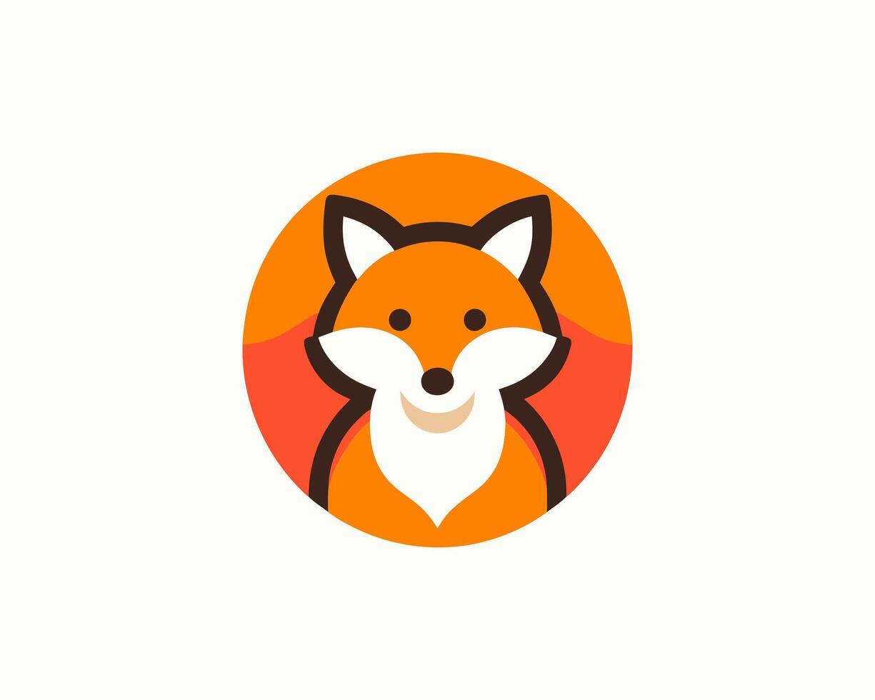 A fox logo with an orange background vector