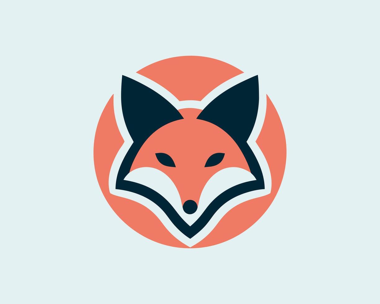 A fox logo with a circle around it vector