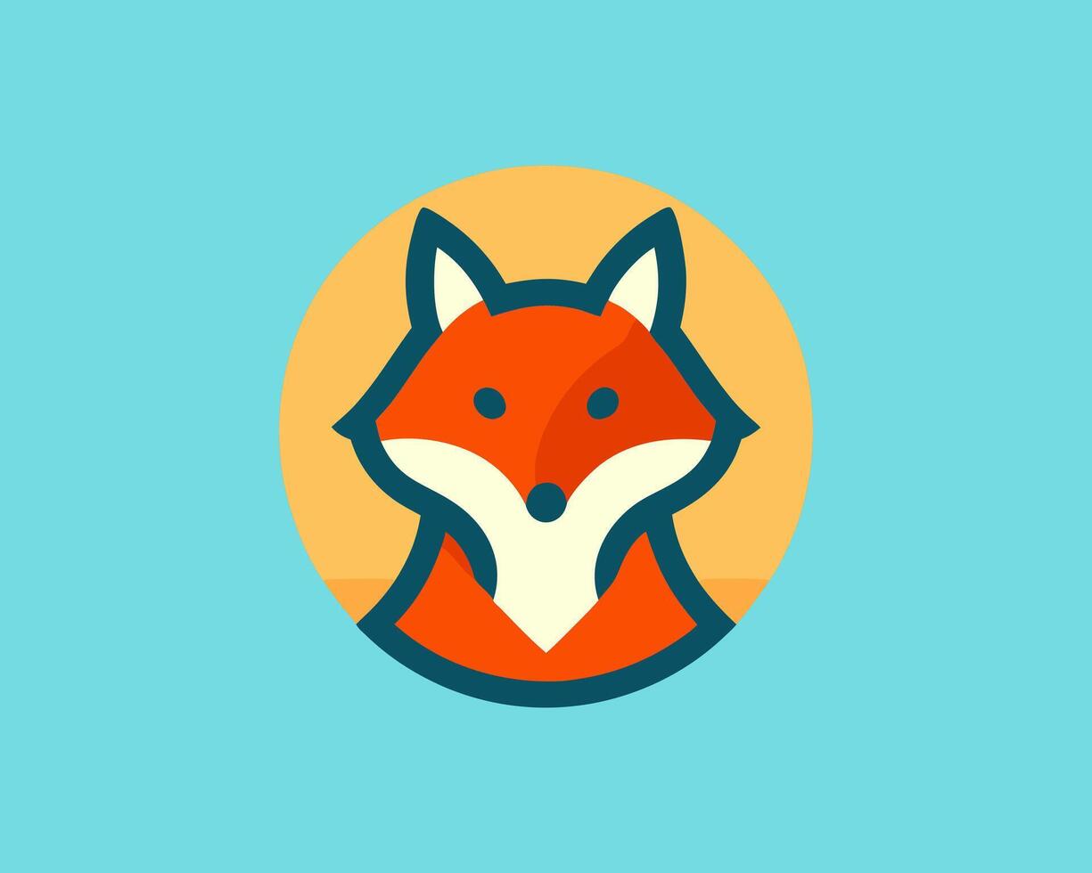 A fox head icon in a flat style vector