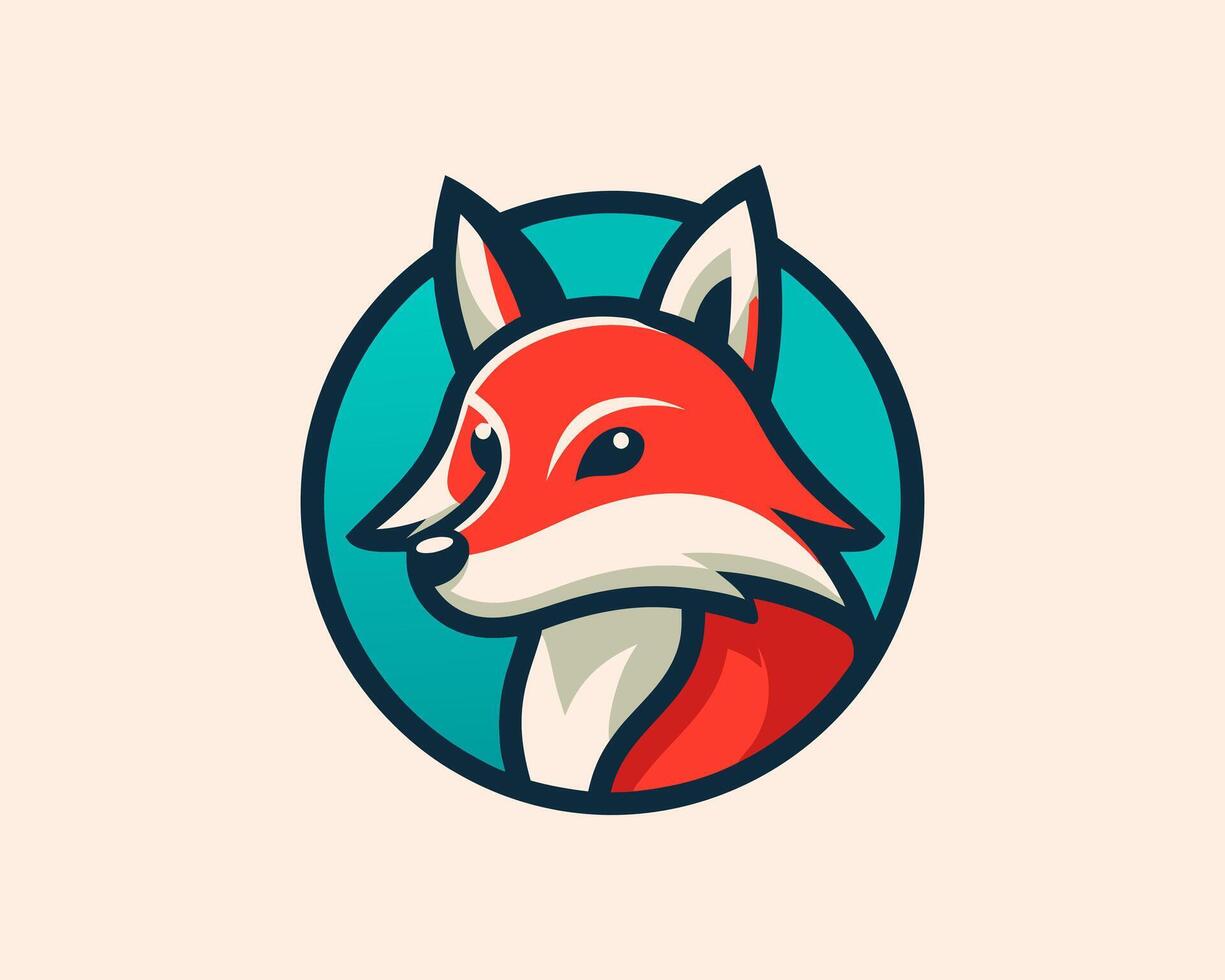 A red fox head logo vector