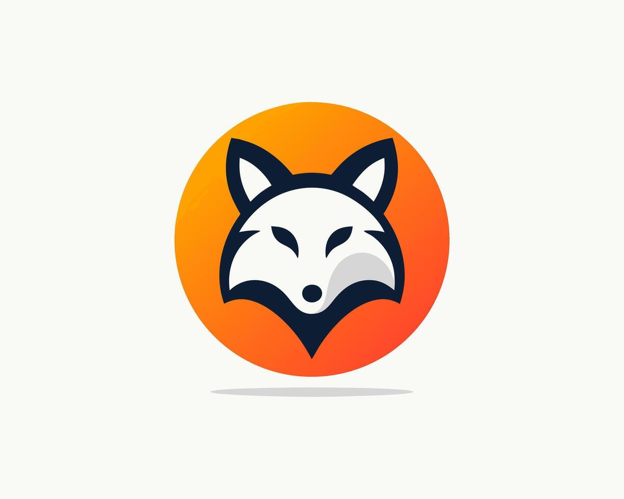 Fox head logo design template vector