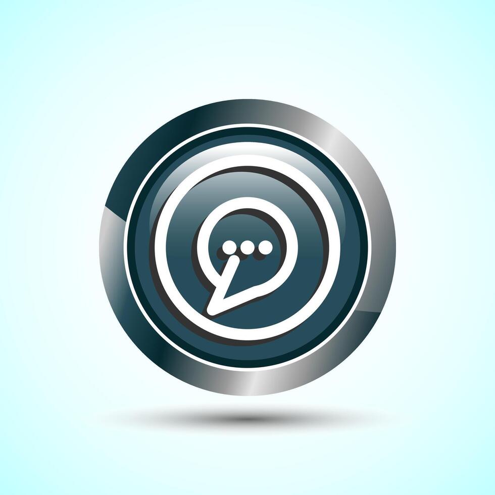 Chat icon design illustration, Message sign symbol for apps and websites, Gray Color Round Button Design vector