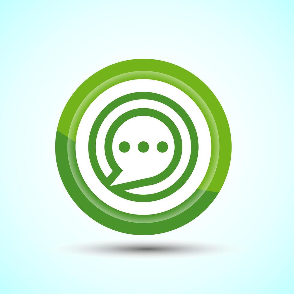 Chat icon design illustration, Message sign symbol for apps and websites, Green Color Button Design vector