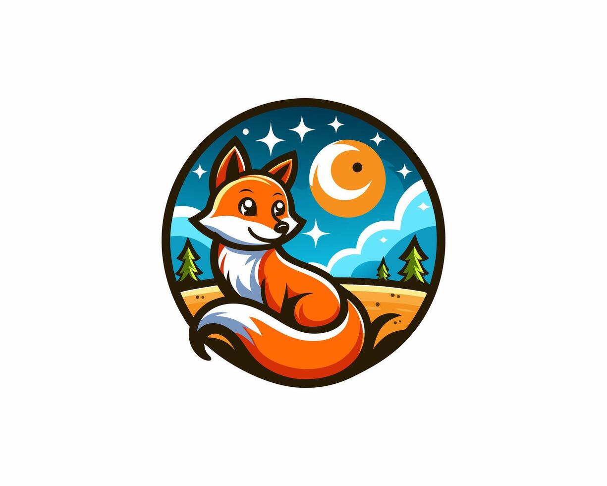 Fox logo design vector