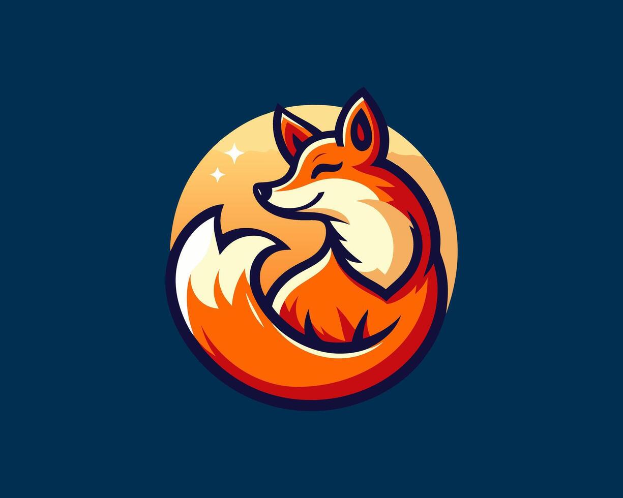 A fox logo with orange and yellow colors vector