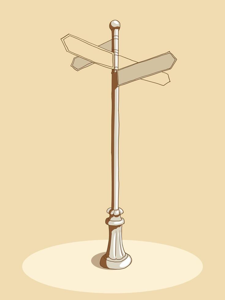 Street indicator old illustration vector