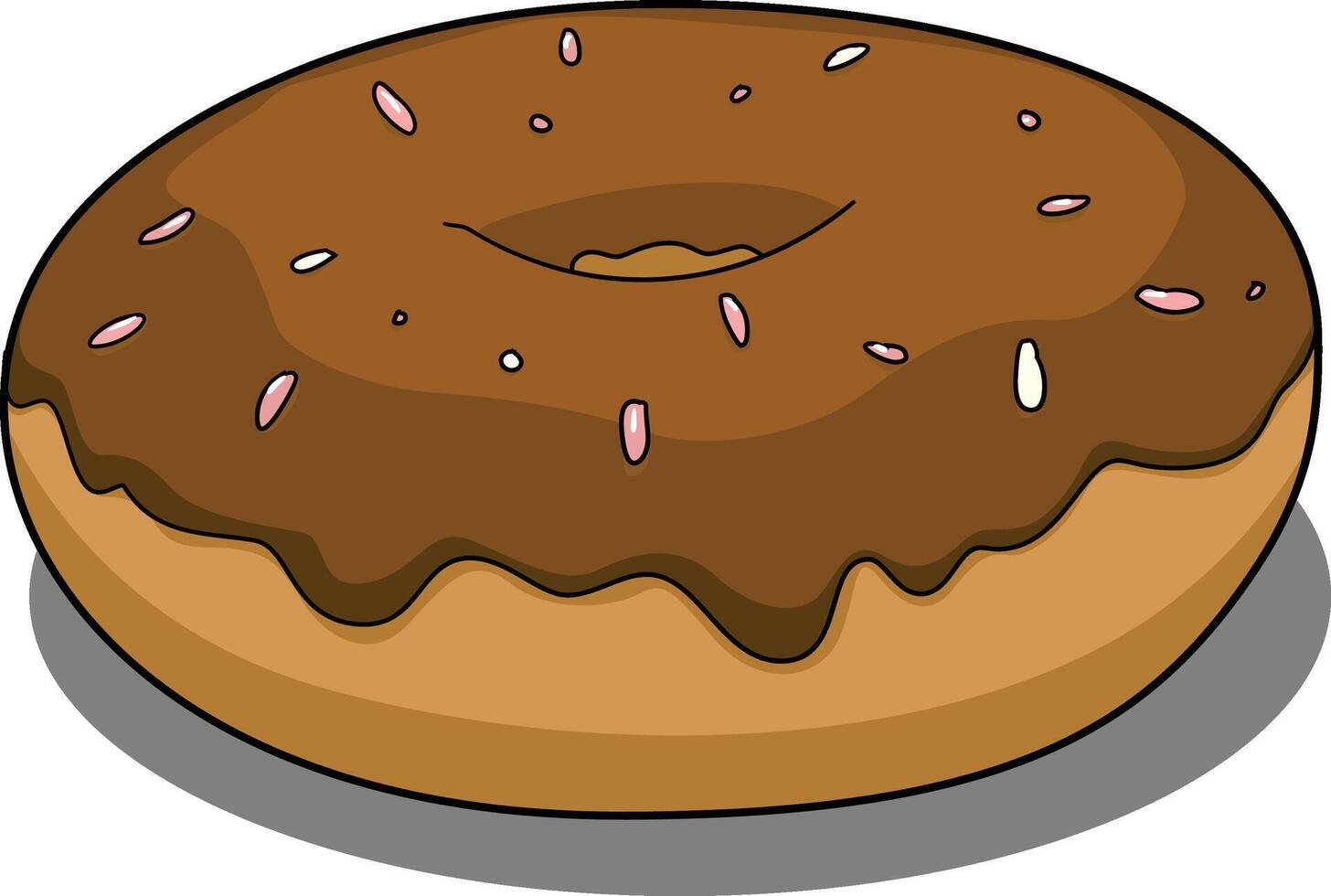 Donut with chocolate coating vector